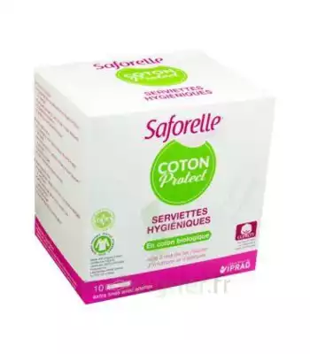 Saforelle Coton Protect Serviette Jetable Avec Ailette B/10 à Bordeaux
